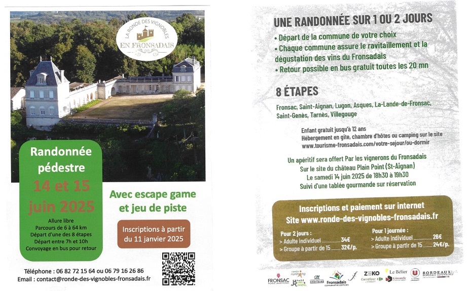 Ronde des vignobles du Fronsadais les 14 & 15 juin 2025